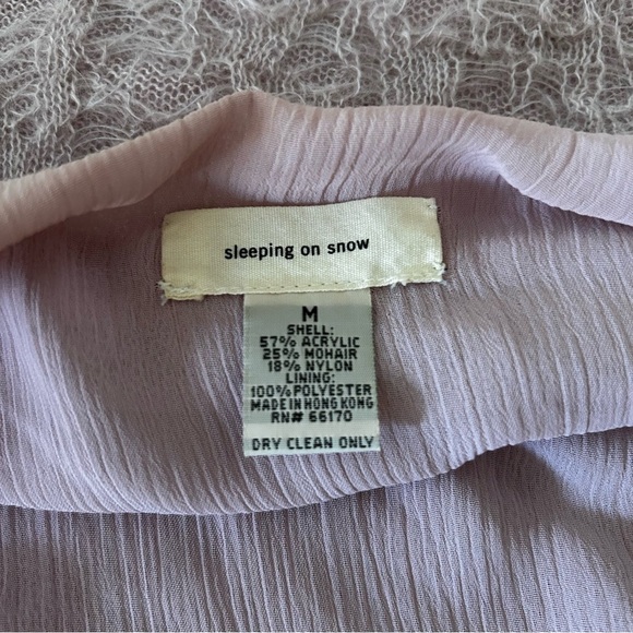 ANTHROPOLOGIE SLEEPING on SNOW Lilac Mohair Blend Slotted Cardigan Jacket - Picture 5 of 8